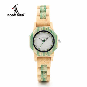 Fashion Colors Bling Scales Wooden Watch
