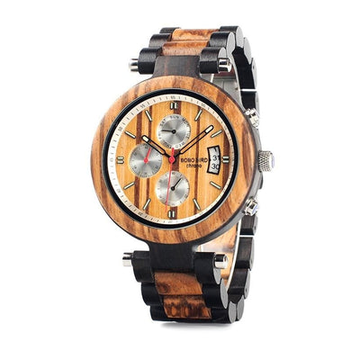 Multi-function Ebony Wooden Watch