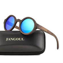 Retro Round Frame Wooden Sunglasses