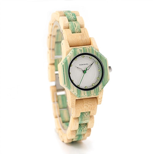 Fashion Colors Bling Scales Wooden Watch